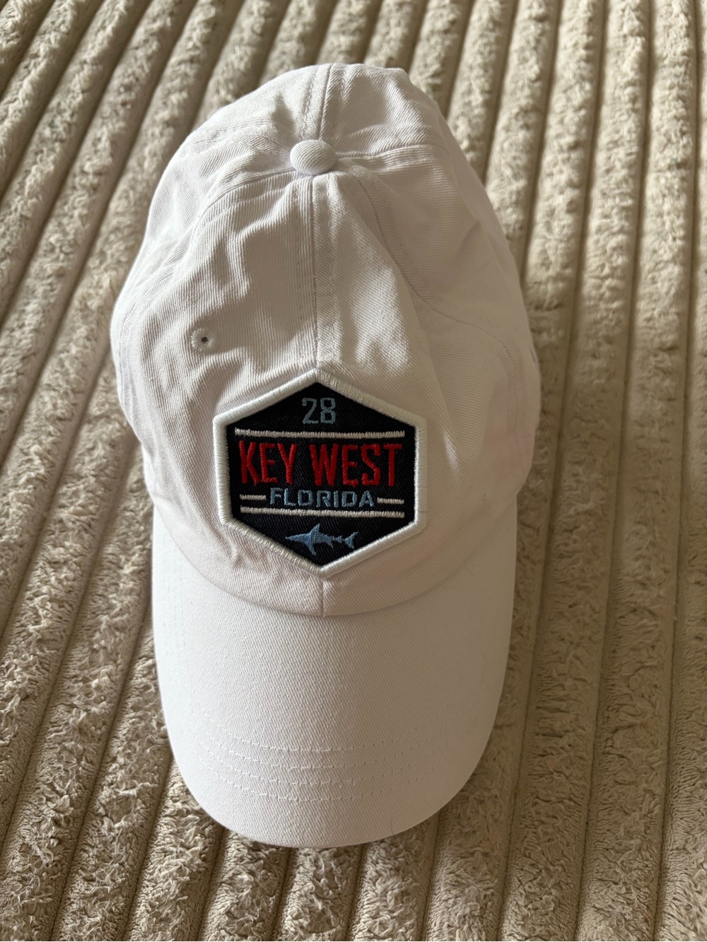 White Key West Florida Patch Baseball Cap